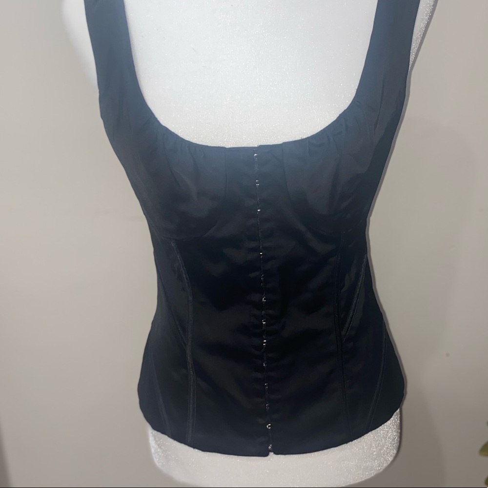 Black satin corset top